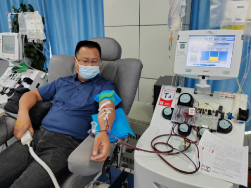 太原市优秀志愿者王建强积极参加义务献血2022年已经三次献血